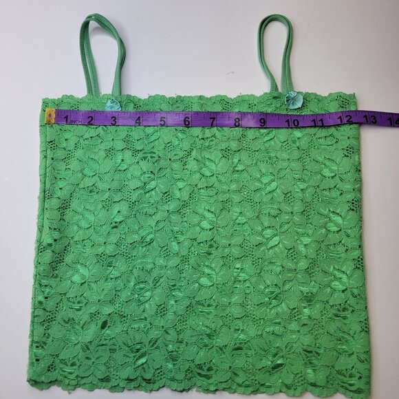 Girls Teens Green Lace Top Petite Women Crop Top Short Camisole - Picture 8 of 9